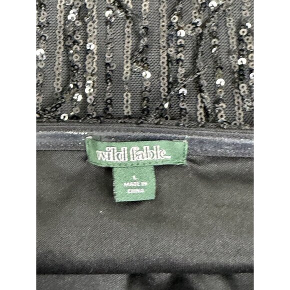 Strapless Sequin Fringe Mini Bodycon Dress Wild Fable Large Flapper Style EUC - Picture 12 of 13